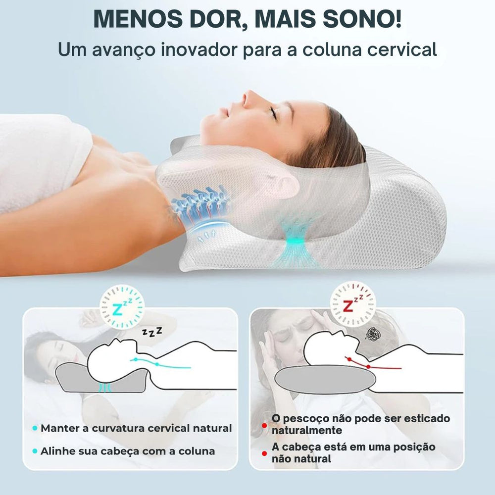 Travesseiro Ortopédico 2 em 1 - Suporte Cervical Ajustável – Silent Dreams
